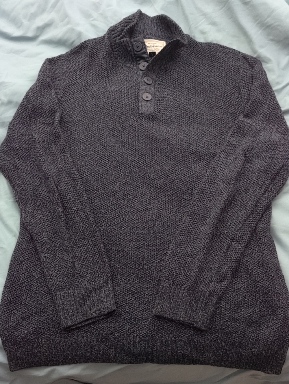 Flag & Anthem Knit Sweater in Dark Navy Blue